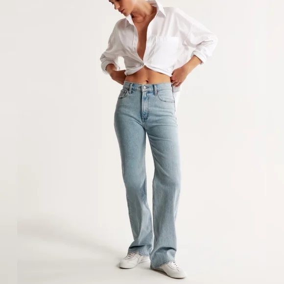 ⭐️ Abercrombie & Fitch 90s Relaxed High-Rise Wide-Leg Jeans 30 / 10S #1217 - Picture 13 of 14